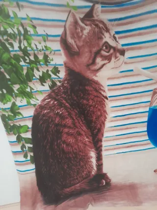 Coperta in pile con stampa gatto e cocktail