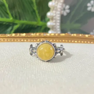 Anillo Plata Ámbar Natural