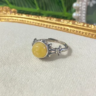 Anillo Plata Ámbar Natural