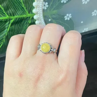 Anillo Plata Ámbar Natural