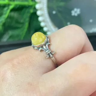 Anillo Plata Ámbar Natural