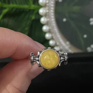 Anillo Plata Ámbar Natural
