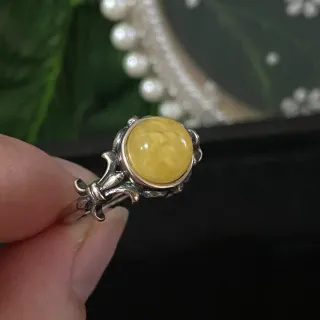 Anillo Plata Ámbar Natural