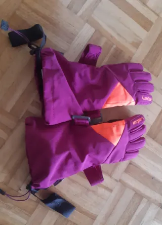 Guantes de Nieve Niña Morados y Naranja