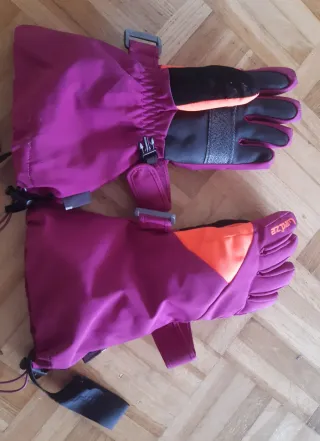 Guantes de Nieve Niña Morados y Naranja