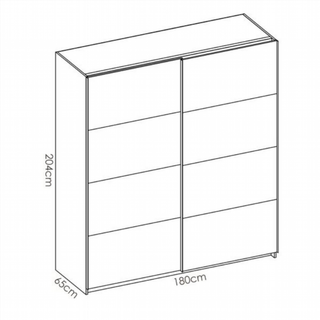 Armario 180x204x65 cm 2 Puertas Correderas. Blanc