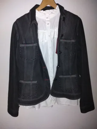 Blazer jean gris oscuro