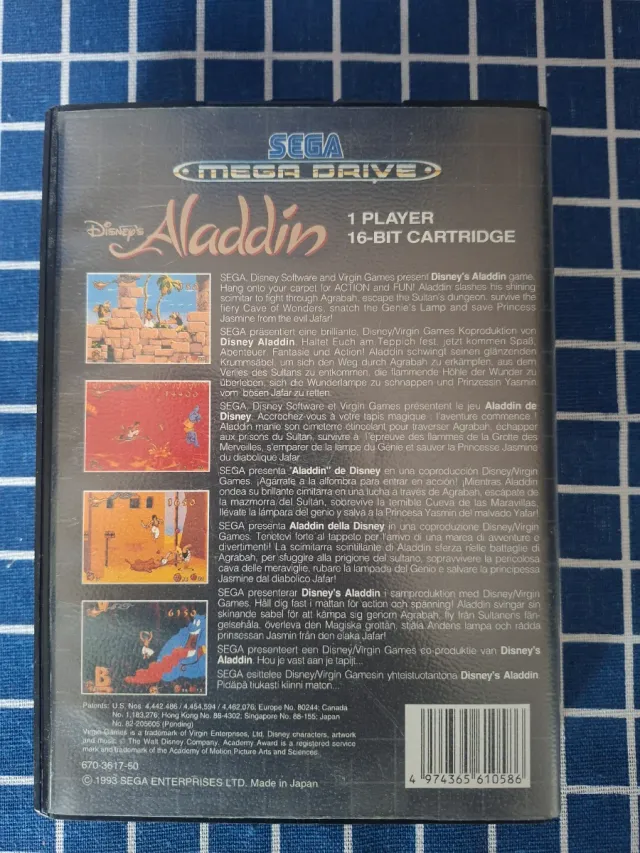 MEGADRIVE ORIGINAL ALADDIN COMPLETO