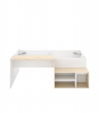 Cama Juvenil Compacta Con Escritorio. Natural / B