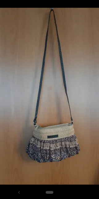 Bolso bandolera beige y multicolor