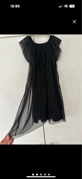 Vestido niña negro lunares tul 6/7 años