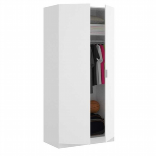 Armario 80x184x52cm 2 Puertas. Blanco Brillo