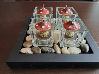 Giardino Zen con portacandele in vetro