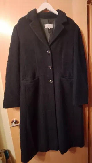 Abrigo largo mujer negro