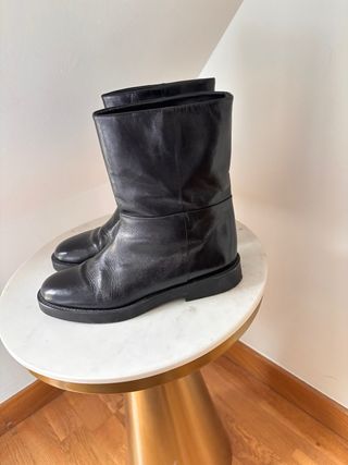 Botines de piel negros Talla 40