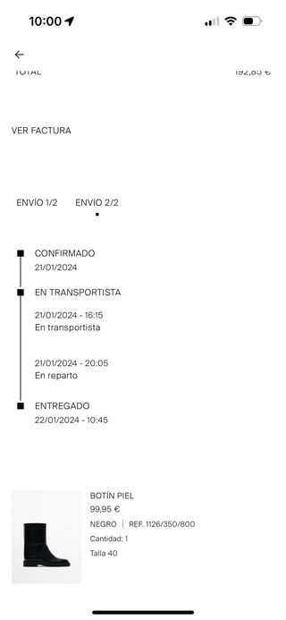 Botines de piel negros Talla 40