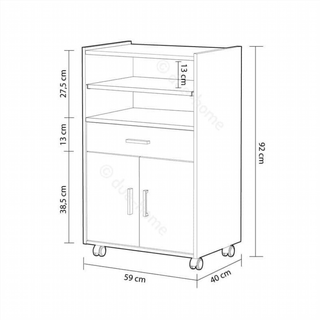 Mueble Microondas Chef. Blanco y Cemento