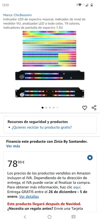 Indicador LED Espectro Musical VU