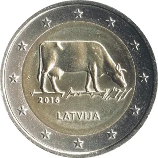 Moneda 2€ Letonia 2016 Vaca Conmemorativa