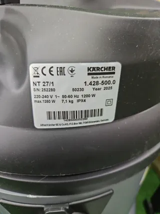 Aspiradora Karcher NT 27/1 Seco y Húmedo