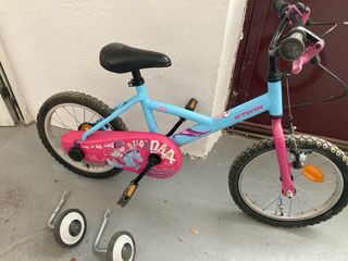 Bicicleta infantil B'TWIN azul y rosa