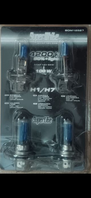 2 Bombillas H1 + 2 H7 SuperWhite 4200K