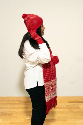 Conjunto lana alpaca: gorro, bufanda y guantes
