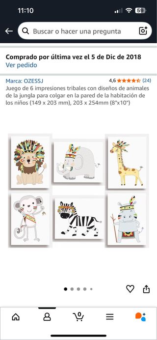 Set di 6 fogli animali tribali con cornici Ikea