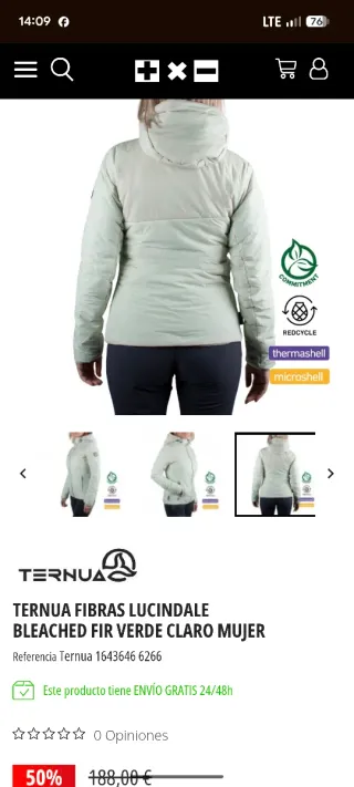 Chaqueta Ternua W Lucindale Bleached Fir