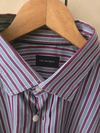 Camisa Pedro del Hierro Rayas Gris y Roja