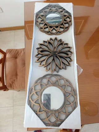 Set di 3 Specchi Decorativi Rotondi
