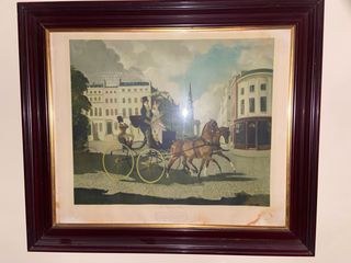 Cuadro antiguo escena callejera