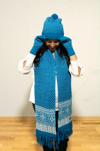 Conjunto lana de alpaca (gorro, bufanda y guantes)