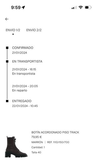 Botines track marrones talla 40