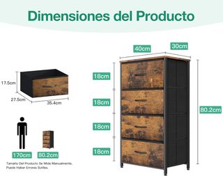 Cómoda Vintage Coleshome 4 Cajones