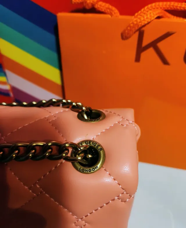 Borsa a mano Kurt Geiger arancione pastello, pesca