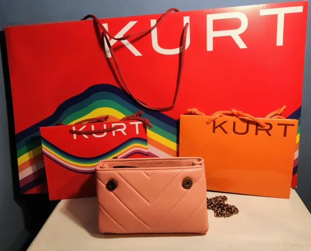 Borsa a mano Kurt Geiger arancione pastello, pesca