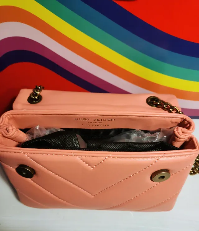Borsa a mano Kurt Geiger arancione pastello, pesca