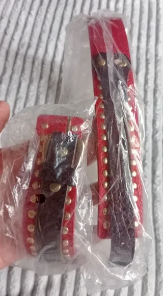 Cintura Donna Rosso e Marrone con Borchie