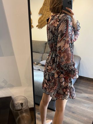 Vestido estampado manga larga