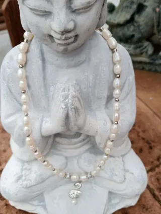 Collar Perlas Barrocas Colgante Cisne