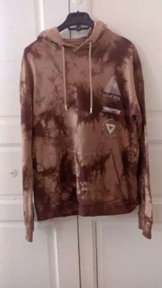 Felpa donna tie-dye beige e marrone