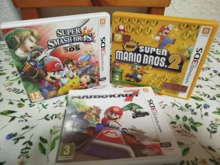 Lote Mario Kart 7, Smash Bros, Mario Bros 2 3DS
