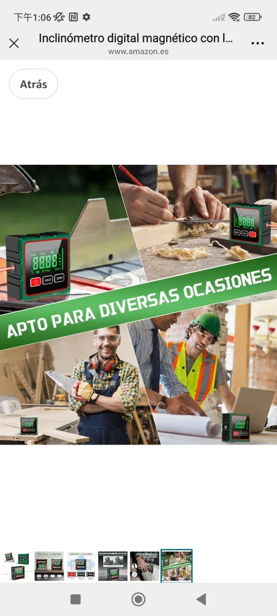 Inclinómetro digital magnético con láser