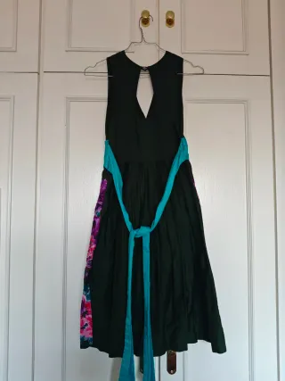 Vestido Desigual Seda Estampado Floral T.38