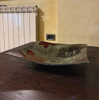 Piatto decorativo fiori rossi