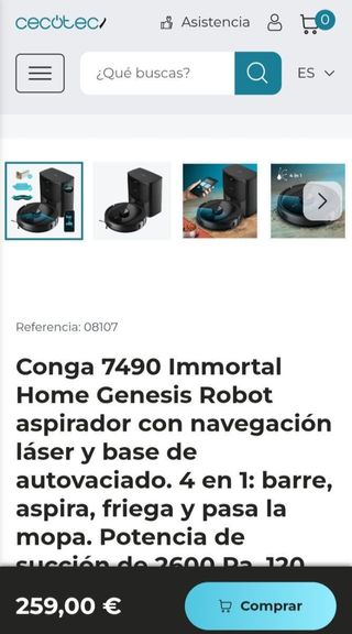 Robot aspirador Conga 7490 Immortal Home