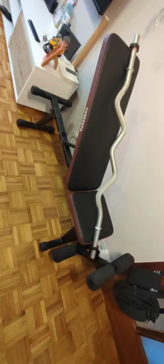 Banco de pesas + Barra Z + Mancuernas