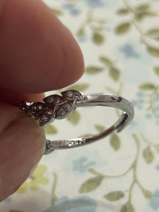 Anillo Plata Corazón Rosa Ajustable