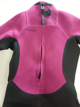 Neopreno infantil corto rosa y negro.Talla 8 años